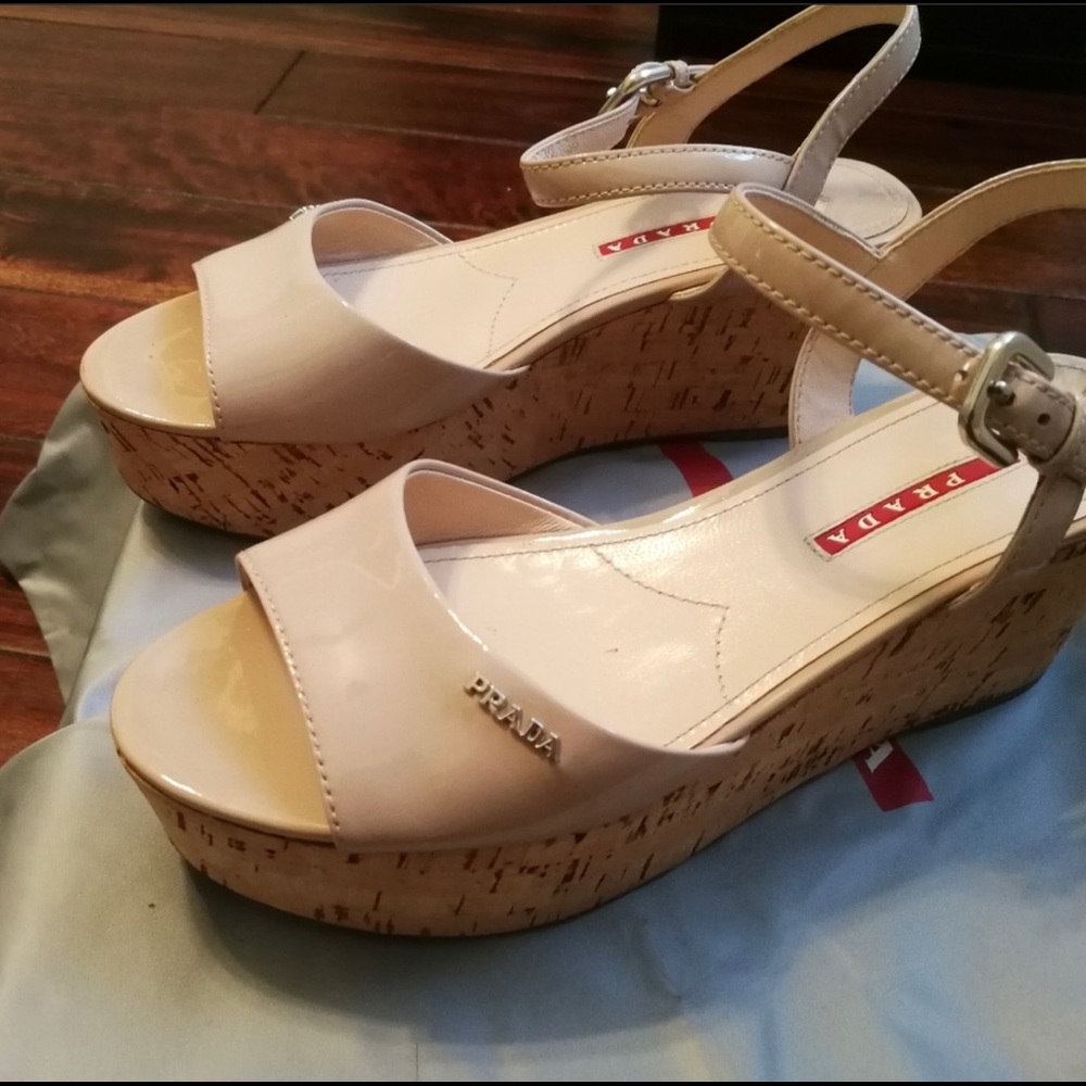 ❌SOLD❌ PRADA Suede Platform Sandal
